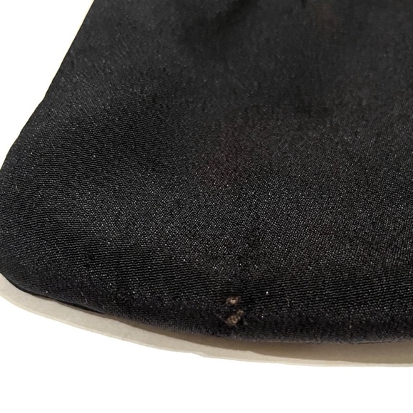 Vintage Black Clutch Purse Handbag Evening Bag Gold Coloured Snap Closure Chain - Picture 8 of 10